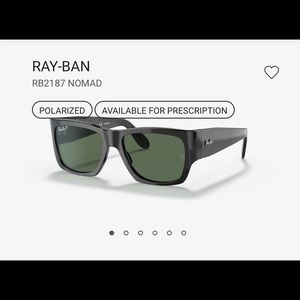 Ray Ban polarized wayfarer nomad black shiny sunglasses RB2187